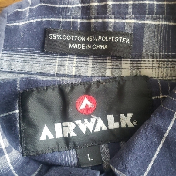 3/$20 Airwalk Blue Plaid Button Up Shirt - Picture 2 of 2
